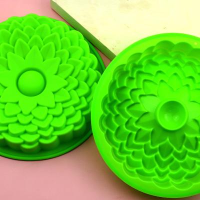 China 156 Disposable Ready To Ship Round Sunflower Shape Silicone Cake Mold, Cake Mold, Silicon Cake Mold for sale