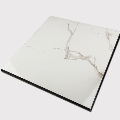 China Calacatta CLASSIC White Marble Look 3d Discontinued 60X60 Porcelain 24X24 Polished Glazed Ceramic Floor Tile for sale