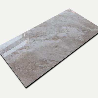 China Glazed Metallic Gray Color Marble Like Polished Tiles 60x120 Cm Big Size Glazed Porcelain Floor Foshan Tile for sale