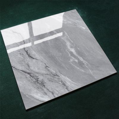 China High Quality Body Glazed Metallic Tiles 800x800 mm Gray Color Glossy Marble Look Full Polished Glazed Porcelain Floor Tile 32x32 for sale