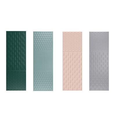 China CLASSIC Light Luxury Strip Ceramic Tile 200X600 Dark Green Bathroom Backsplash Tile Embossed Wall Tile for sale