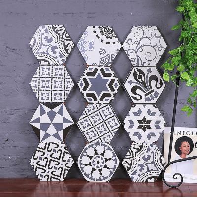 China Rustic Tiles Handmade Moroccan Style Cement Look 200X230 Glazed Decorative Hexagon Ceramic Tile for sale