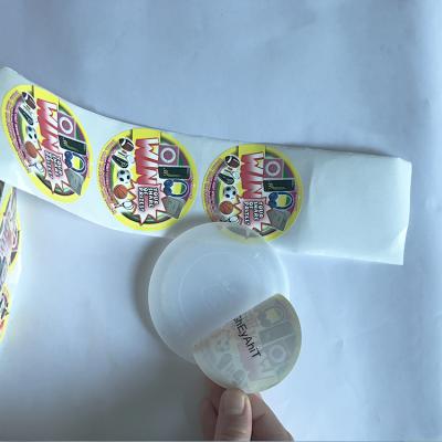 China Waterproof Custom Frozen Plastic Ice Cream Containers Sticker Waterproof Food Label for sale