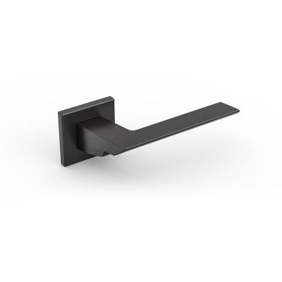 China Modern Interior Matte Black High Quality Kitchen Door Hotel Full Set of Modern Lever Door Handle Locks for sale