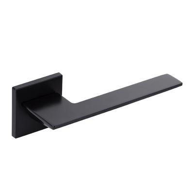 China Modern Unique Design Hot Selling Pull Door Handle Swept Bedroom Black Stopper Lever Door Handle for sale