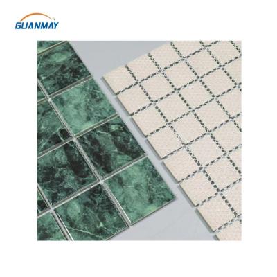 China CLASSIC Interior Building Dark Green Marble Ceramic Mosaic Tile Porcelain Swimming Pool Tile for sale