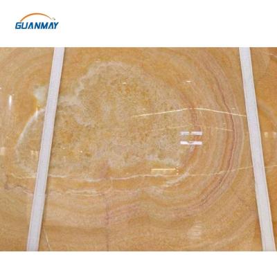 China Beautiful Modern Yellow Backlit Luxury Yellow Onyx Natural Translucent Onyx Stone Slab For Wall Panel for sale