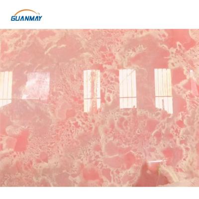 China Modern Natural Stone Pink Onyx Onyx Marble Slab Tiles Prices for sale