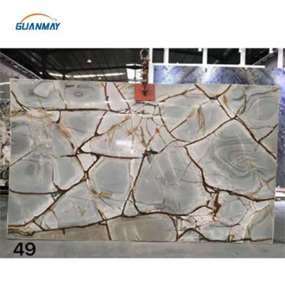 China Modern Luxury Stone Brazil Roma Impression Blue Slab Quartzite, Blue Roman Marble Slab for sale