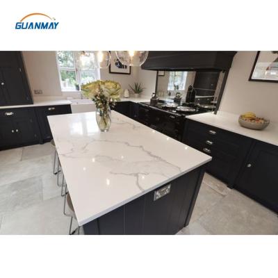 China Modern Classic Quartz Countertops White Calacatta Quartz Countertops With Gray Veins for sale