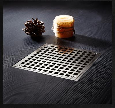 China Modern Square Stainless Steel Bathroom Kitchen Floor Drain Cover Strainer Deodorizer Drain Grate 10*10cm Modern Floor Drain 811539SN for sale