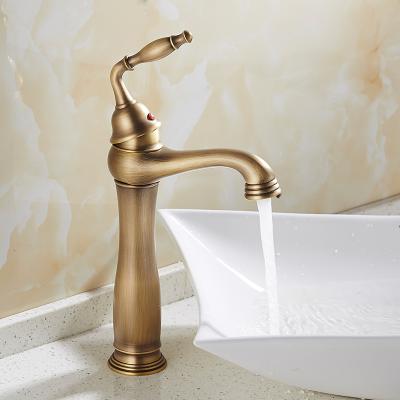 China WANFAN 9220F Bathroom Vessel Sink Basin Faucet Modern Single Hole Deck Handle Brass Basin Faucet Antique Bronze for sale