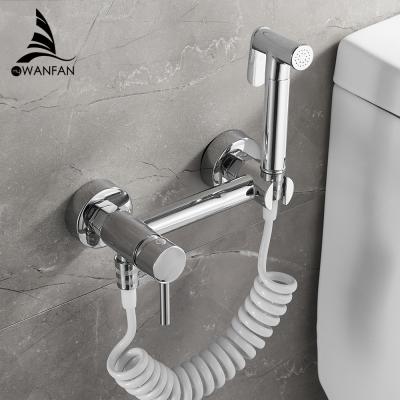 China 811105 Bathroom Hardware Angle Copper Bidet Toilet Spray Gun Spout Modern Shower Blow-Powered Toilet Spray Gun Faucet for sale