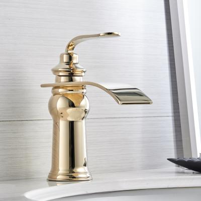 China WANFAN Large Base Single Hole Single Handle Single Handle Sink Basin Mount Basin Faucet Basin Waterfall Ceramic Printed Square Brass Faucet 9273 for sale