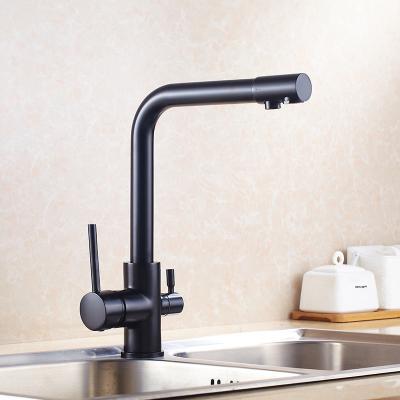 China WANFAN Contemporary Modern Single Handle Water Filter Kitchen Faucet Black Kitchen Faucet High Quality Brass Faucets 0175R for sale