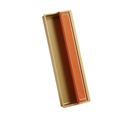 China Industrial Furniture Accessories Leather To Pull Door To Handle Luxury Kitchen Hardware for sale