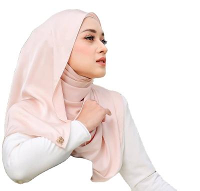 China Soft Plain Elegant Matte Stretch Satin Muslim Ladies Shawl Plain Feeling Hijab & Wrap Head Scarf for sale