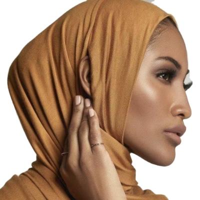 China Newest Cotton Caps Ear Turban Plain Ear Hole Stretch Tank Top Daily Wear Shawl Hijab Hijab Head Scarf Muslim Ladies for sale