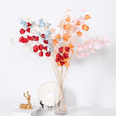 China Wedding Decoration 93cm New High End Lantern Artificial Flowers 3 Forks Hanging Lantern For Home Decor for sale