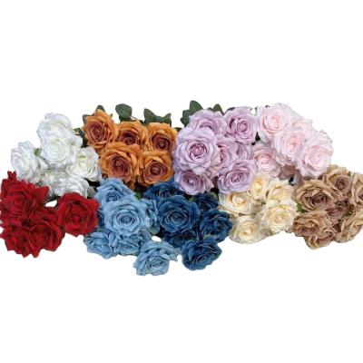 China Fashional Artificial Flowers Design Flower Artificial Silk Bouquet Modern New Rose Flower For Wedding Decoration for sale