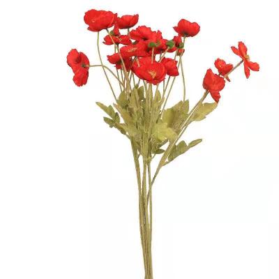 China Durable Simple Poppy Flower Artificial Silk Flower Decoration Home Wedding for sale