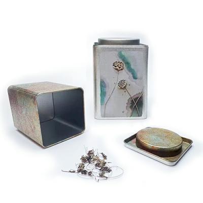 China Gift & DX4016-L Craft Metal Tin Square Storage Box with Lid Big Size Kitchen Canister Candy Coffee Tea Candy Cosmetics Jewelry Gift Case for sale