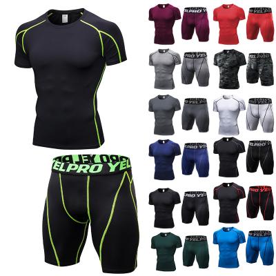 China Breathable 2022 New Arrivals Gym Sets Short For Mens Sweat Suit Jogger Set Men Compression Suit Fitness Sets Men Tights for sale