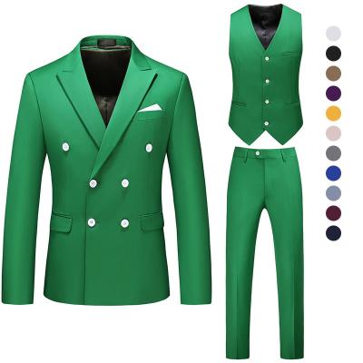 China 2022 Solid Color Anti-Wrinkle Sale Men Suits Men Three Pieces Wedding Suits Hot Custom Made Mens Slim Fit Blazer Pant Vest Suit for sale