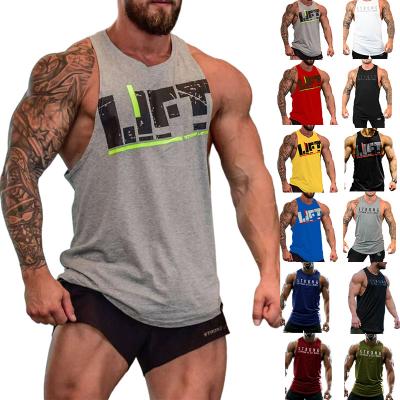 China 2022 Summer Fashion Cotton Tank Tops Men QUICK DRY Gym Printing Sleeveless Custom Sports Invest Muscle Tank Tops Men for sale