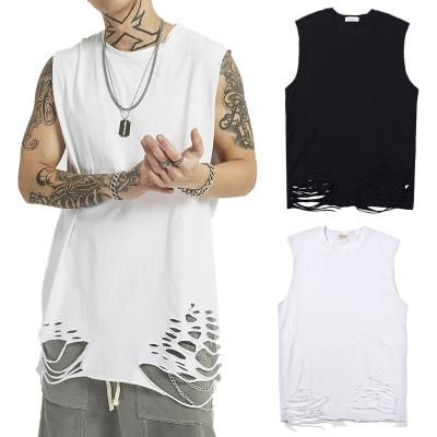 China 2022 New Arrivals Man Hole Custom Tank Tops Gym Tank Top Vest Fashion Tank Tops QUICK DRY Custom Tank Tops Unisex Tank Tops for sale