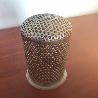 China Custom 10 Micron Metal Mesh Nickel Perforated Bucket Filter for sale