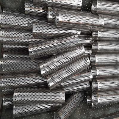 China Filter 10 Micron Perforated Stainless Steel Cylinder / Perforated Metal Mesh Pipe Tube 1mm for sale