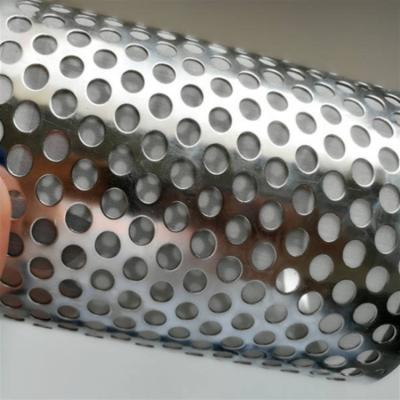 China Filter 10 Micron Stainless Steel Perforated Exhaust Screen Pipe Tube for sale