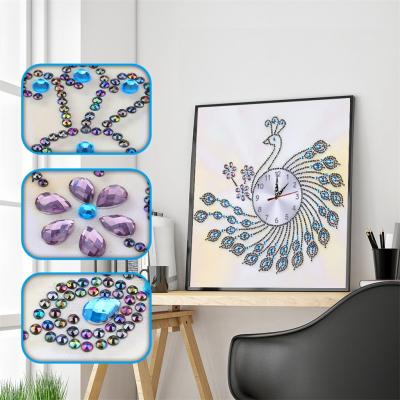 China Modern Diy Diamond Painting Cross Stitch Clock Diamond Embroidery Needle Thread Rhinestone Circular Painting for sale