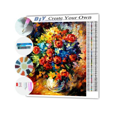 China Modern Colorful Flower DIY Diamond Painting by Number Kit for Wall Decoration for sale