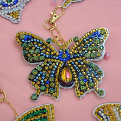 China Home Decor Diamond Painting Key Chain High Quality Custom Butterfly Shaped Custom Logo for sale