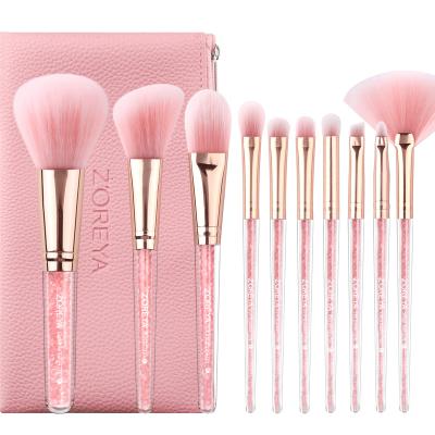 China Angular Blush ZOREYA 10pcs Professional Private Label Makeup Brush Set For Women for sale