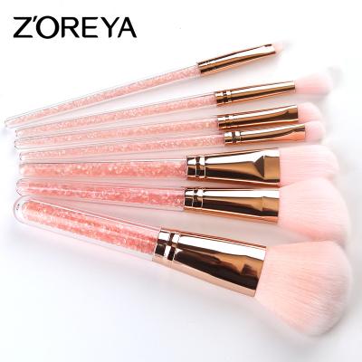 China Angular Blush 16 Years China Factory Professional Makeup Diamond Crystal Shiny Pink Brush Set for sale