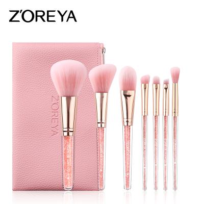 China Angular Blush Pink Bling Diamond Makeup Brush Set Private Hot Sale Cute Label With Good Price for sale