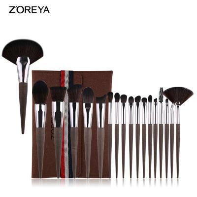 China Angular Blush ZOREYA 18pcs Makeup Brushes Set /New Equipment Professional Coffee Marc Beauty Cosmetics Makeup Set Brush for sale