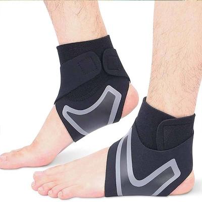 China Adult Black Adjustable Ankle Brace Lace Up Ankle Support Ankle Pain Sprain Guard Strap Brace for sale