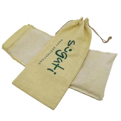 China Large Custom Natural Recyclable Gift Packaging Jute Hemp Drawstring Bag for sale