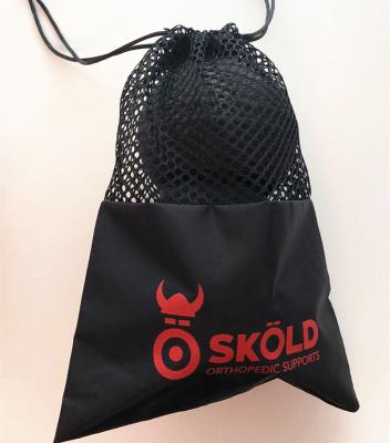 China Cheap Bulk Promotion Black Mesh Nylon Bag With Custom Drawstring Golf Ball Printed for sale