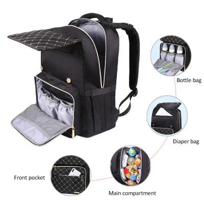 China Custom Diaper Bag New High Quality Diaper Backpack Mommy Travel Backpack Multi Functional Waterproof Nylon Diaper Bag for sale