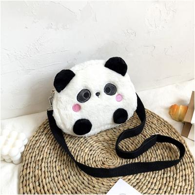 China High Quality Custom Cute Plush Cross - Body Bag Cartoon Panda Shoulder Bag Little Girl Round Small Purses for sale