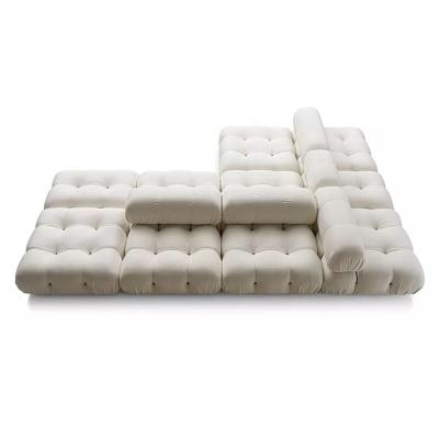 China Other Hot Sales Furniture Tufted White Fabric Modular Couch Set Modern Sectional Living Room Sofas Set for sale