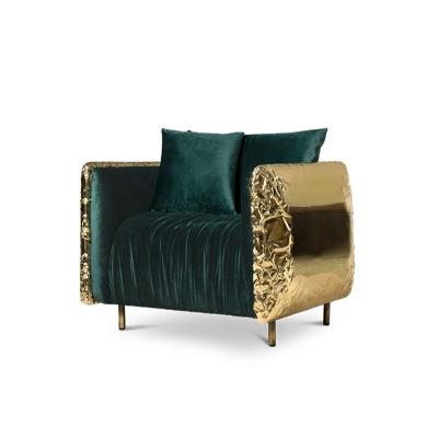 China Other Fashionable Sofa Furniture For Living Room Green Legs Velvet Sofa Set Designs Gold Metal Sofas for sale