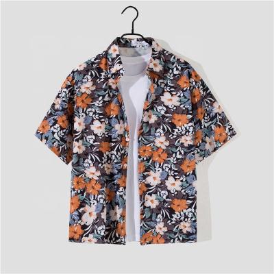 China Anti-pilling 2022 Hot Sale Wholesale Hot Sale Daily Glory Printed Loose Beach Casual Morning Leisure Morning Shorts Sleeve Shirt Men for sale