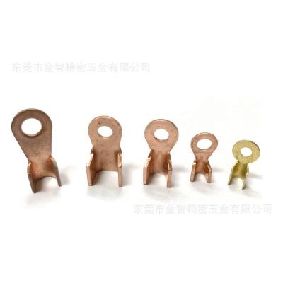 China Power Line Conductive Ear Copper Nose OT Crimp Terminal Stamping 5.2 Aperture Copper Wire Hooks Thickened Cold Pressed Terminals for sale