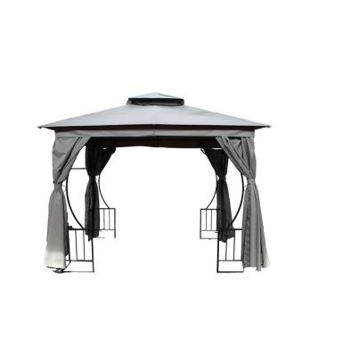 China Household Living 10' x 10' Outdoor Steel Garden Gazebo With Curtains for sale